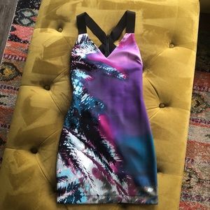 Bebe strappy zip back mini dress